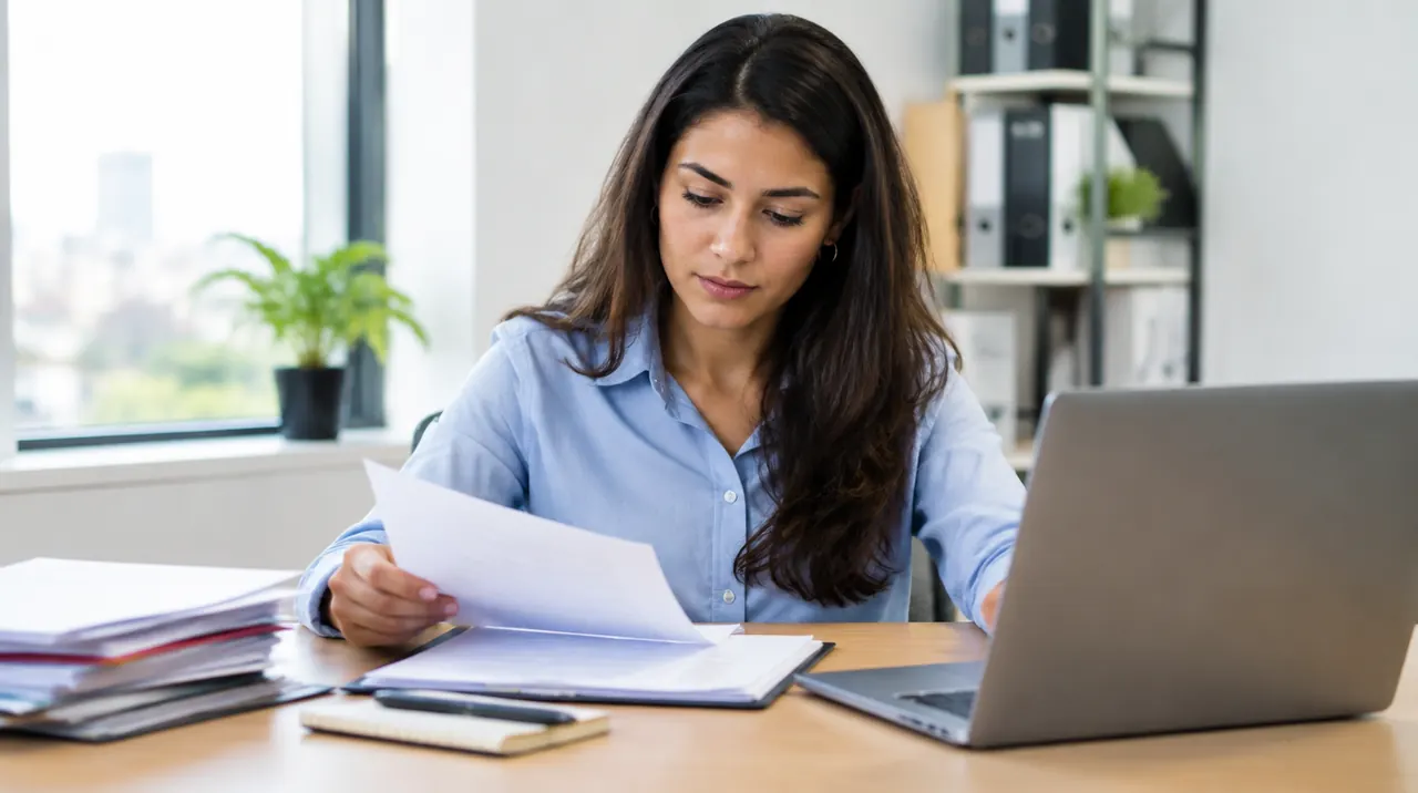 Técnico em Administração trabalhando