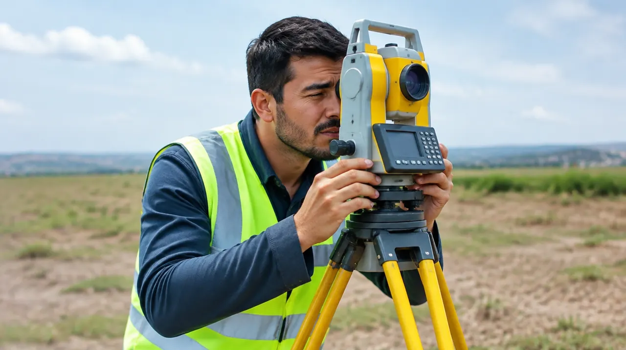 Técnico em Agrimensura trabalhando