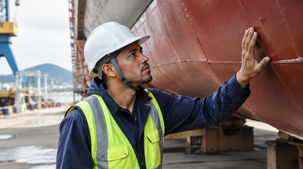 Técnico em Construção Naval trabalhando