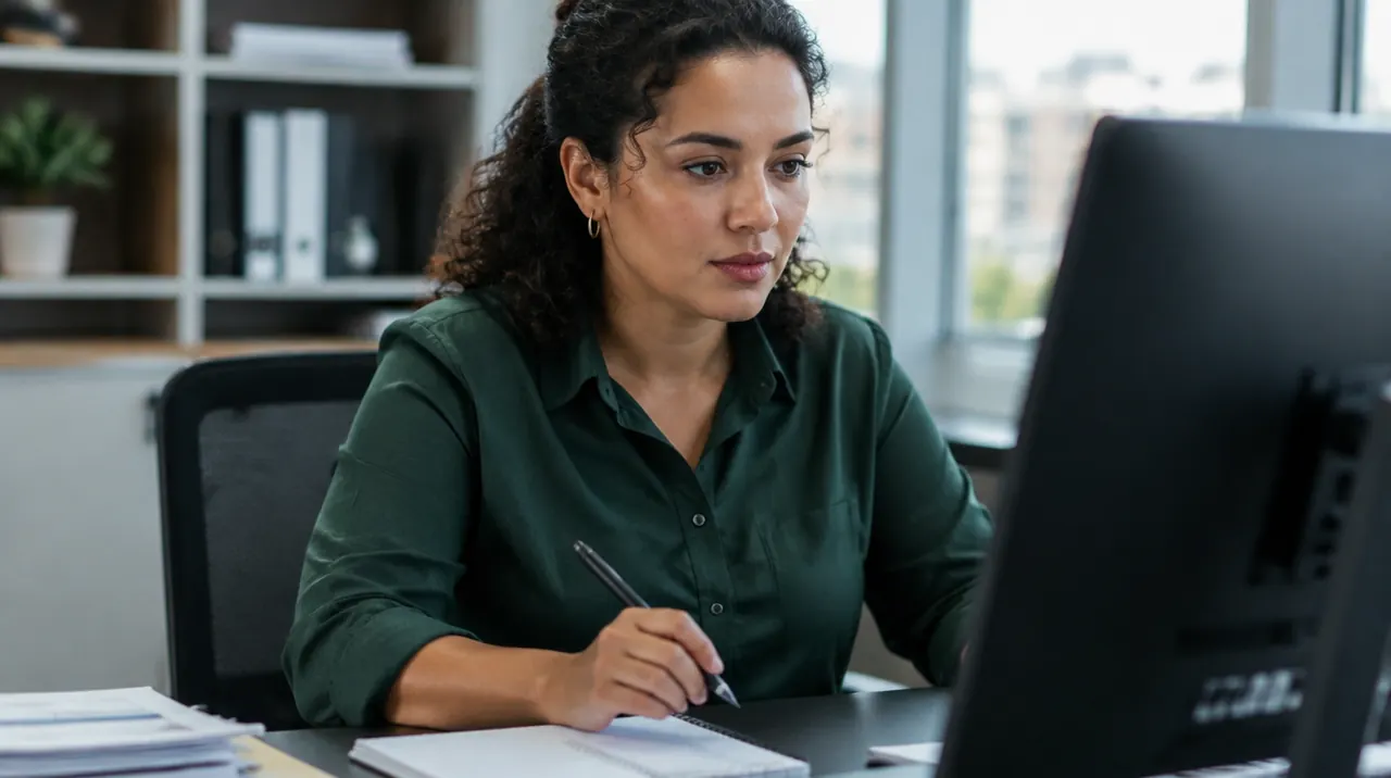 Técnico em Contabilidade trabalhando