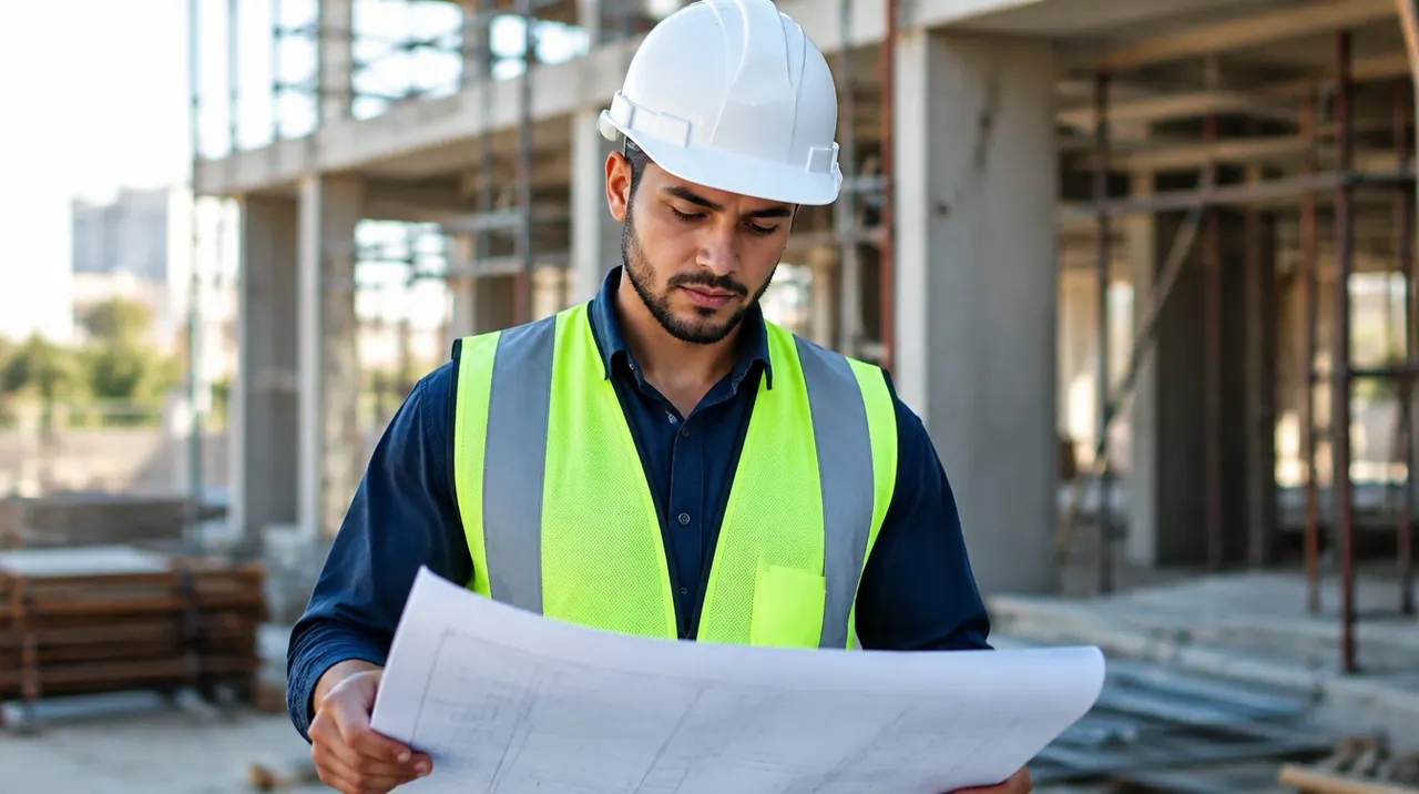 Técnico em Edificações trabalhando