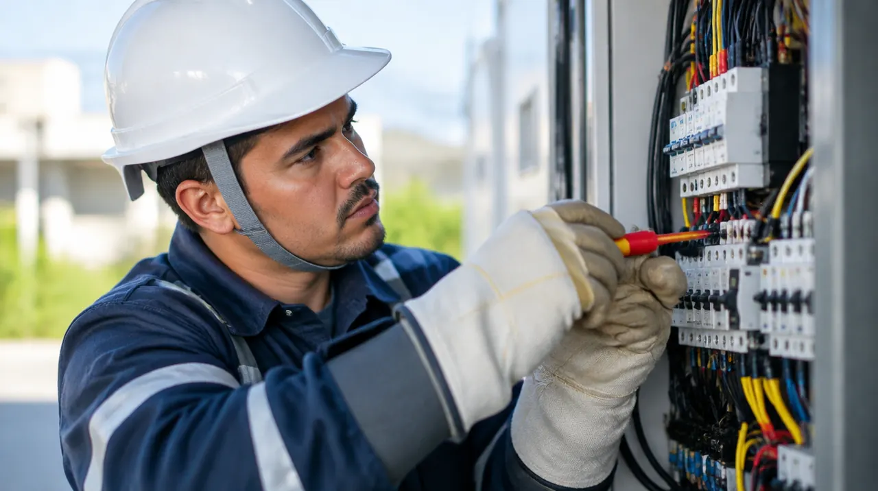 Técnico em Eletrotécnica trabalhando