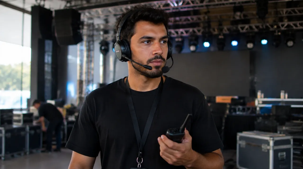 Técnico em Eventos trabalhando