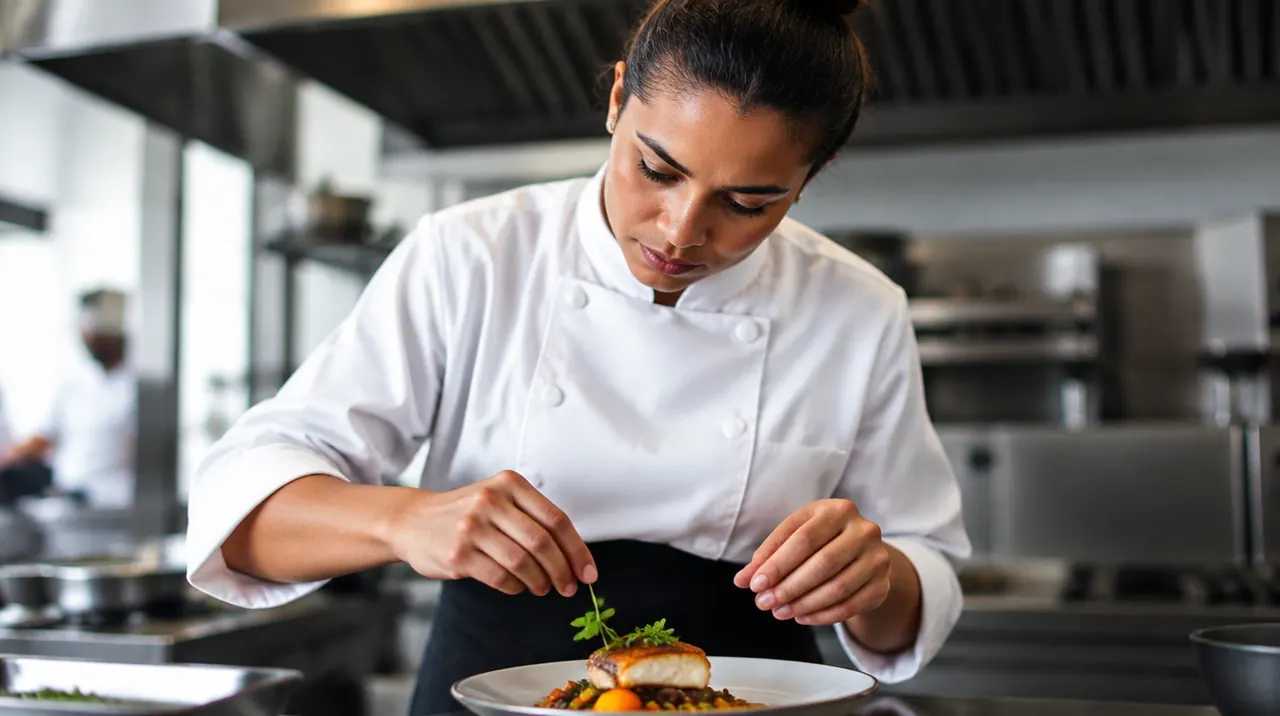 Técnico em Gastronomia trabalhando