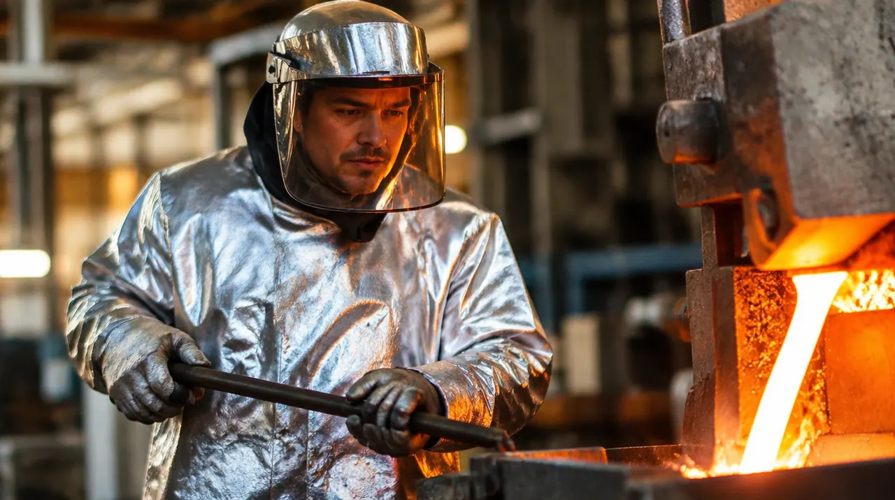Técnico em Metalurgia trabalhando