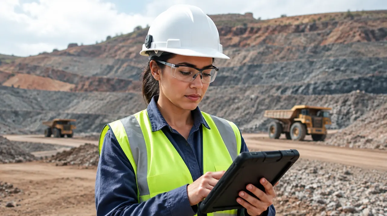 Técnico em Mineração trabalhando