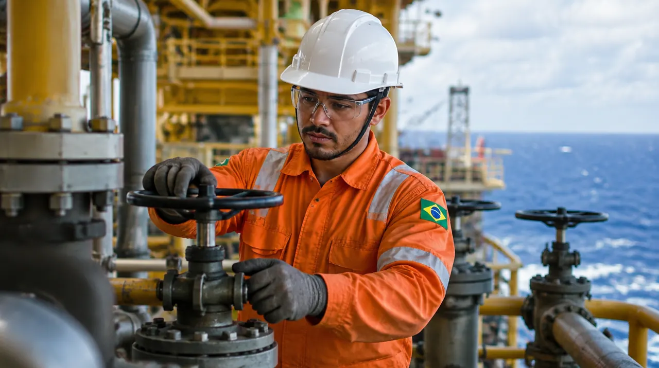 Técnico em Petróleo e Gás trabalhando