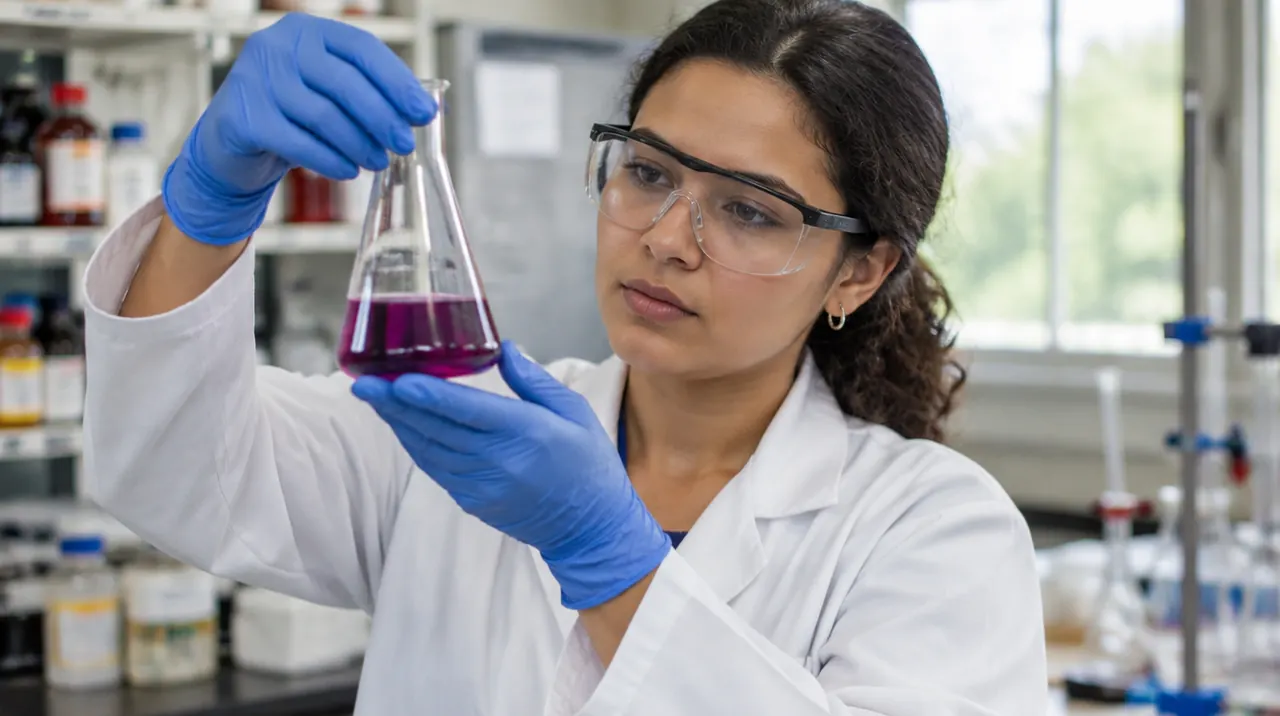 Técnico em Química trabalhando